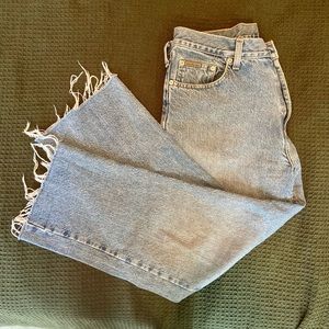 Vintage Calvin Klein Wide Leg Raw Hem Jeans